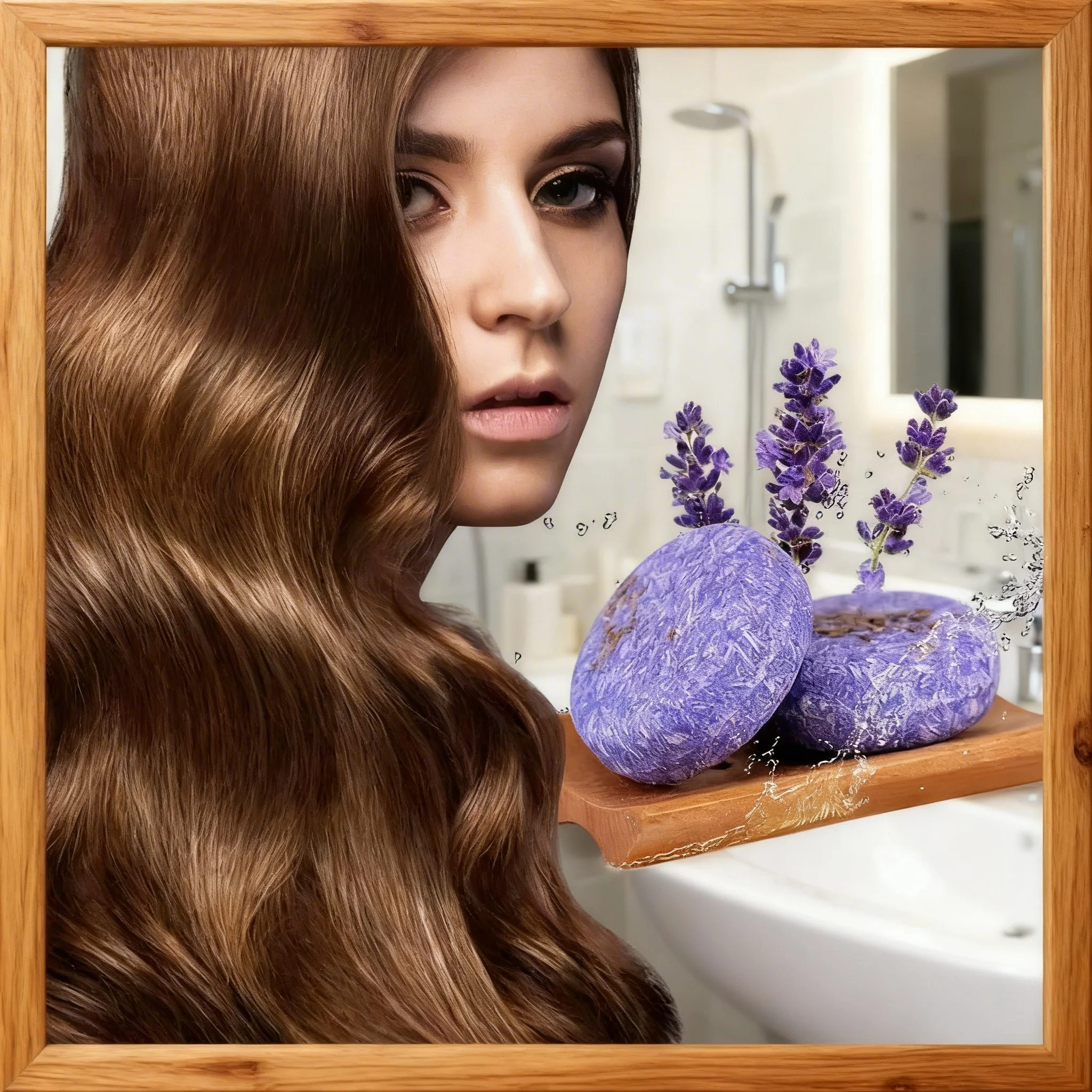 1/2/3 Stück Lavendel-Ätherisches-Öl-Shampoo-Seife, handgemachte Haarpflegeseife, feste Shampoo- und Reinigungsseife, selbstetikettierte Hautpflege Image