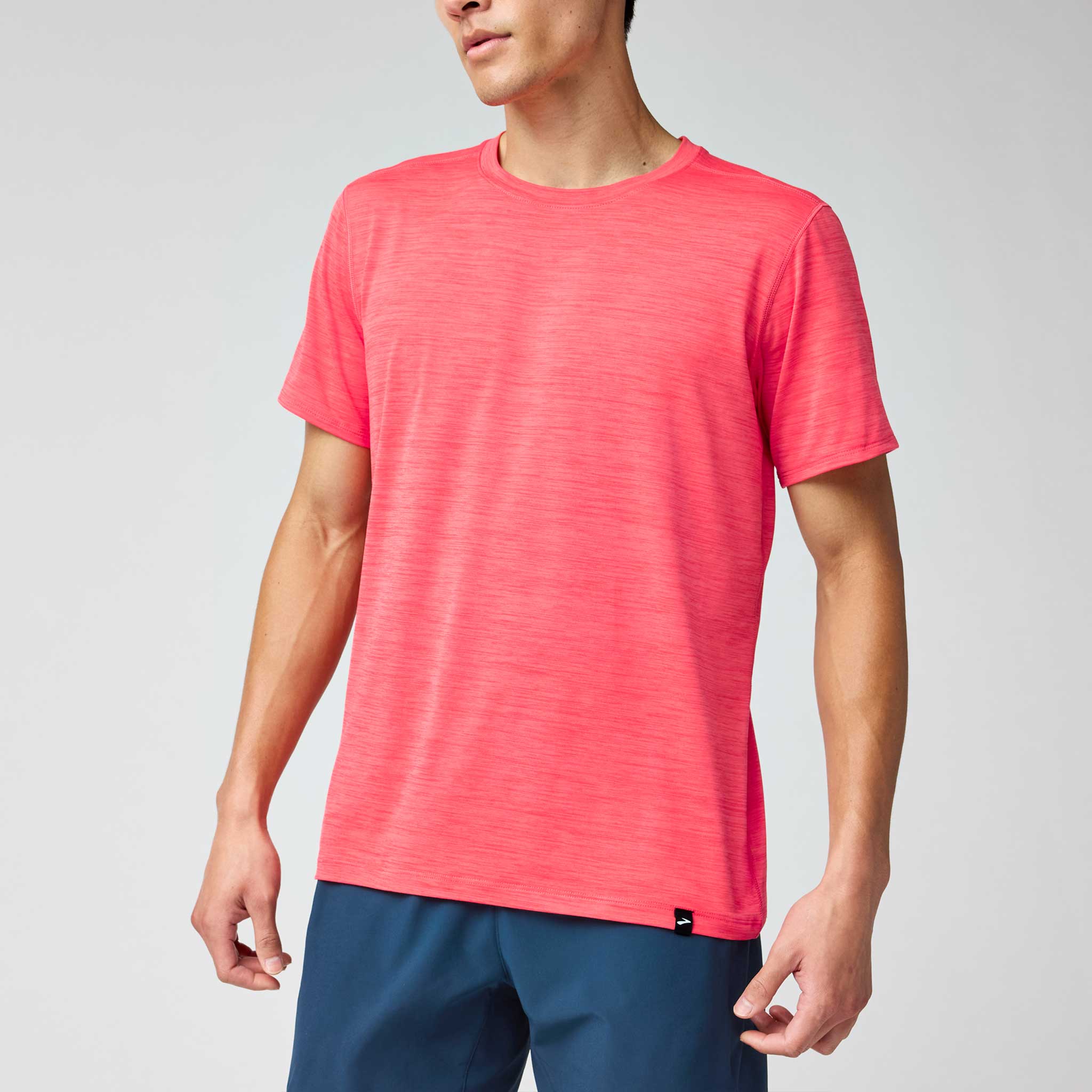 Brooks Luxe Short Sleeve Men's Running Apparel Heather Cosmic Crisp