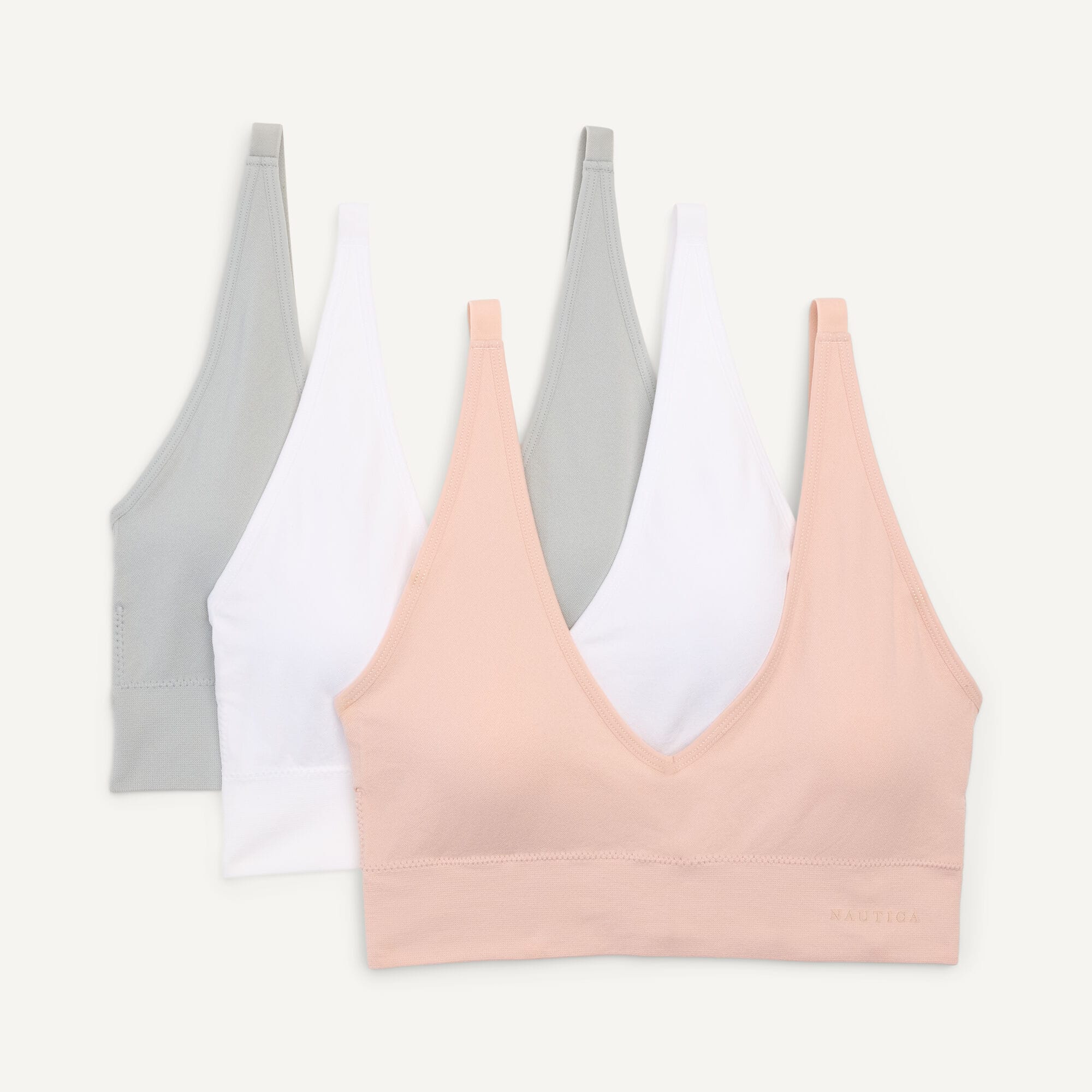 Nautica Women's Silicone Lounge Bra, 3-Pack 330 (Green Terrain), S