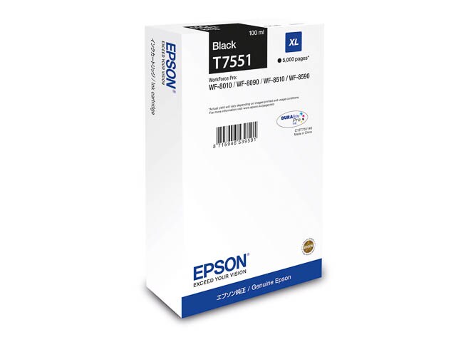 Tinten EPSON C13T755140 EPSON WF8010 TINTE BLACK HC Image