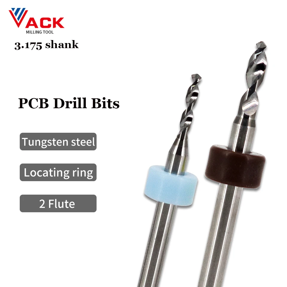 Set di punte da trapano Micro PCB in metallo duro VACK 10Pcs 3.175mm gambo taglierina per incisione su circuito stampato 0.1-5.0mm Mini punte da trapano CNC