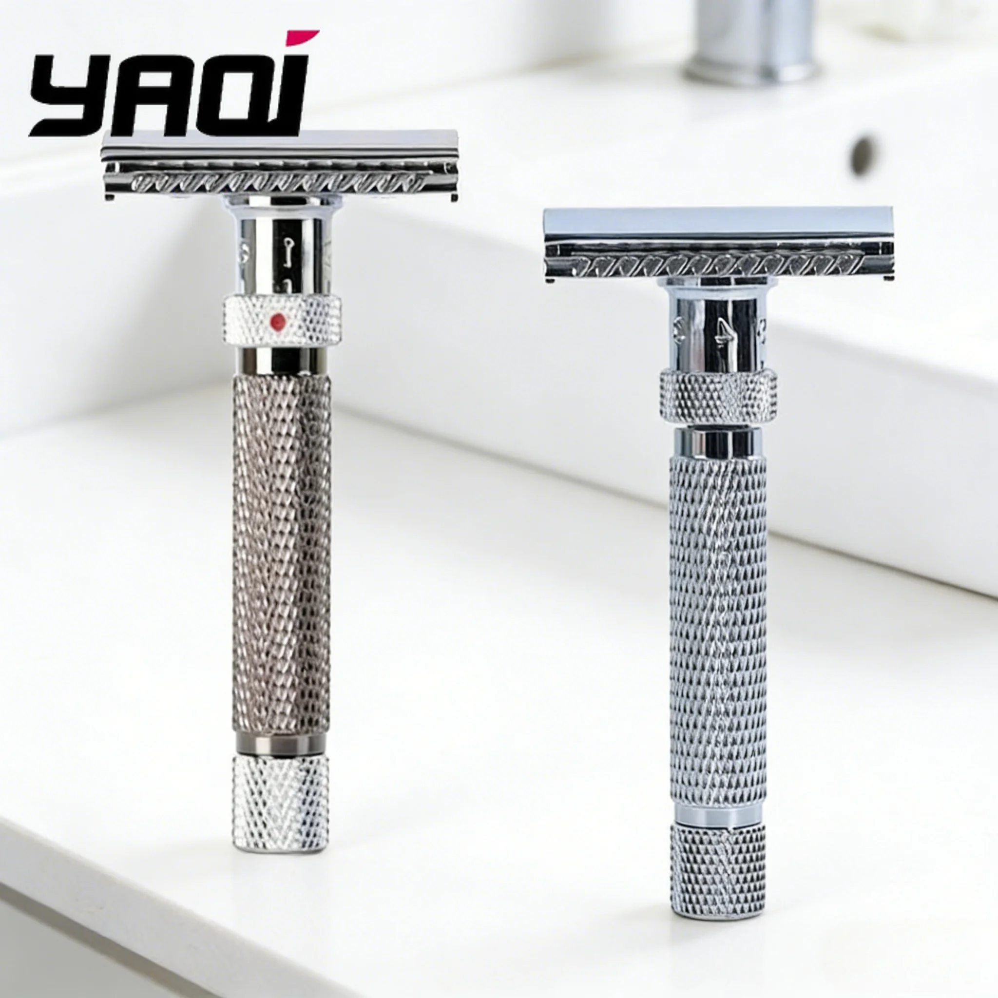 Neuer Yaqi Razor verstellbarer The Final Cut Chrom-Sicherheitsrasierer für Männer, hochwertiger, modischer Rasierer für die Bartpflege Image