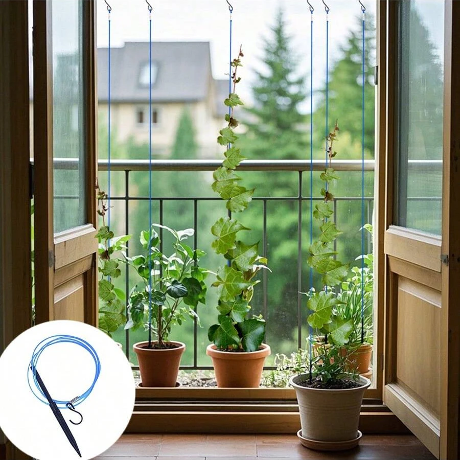 6PCS PVC Grüne Pflanzenkletterstützlinie für eine Vielzahl von Kletterpflanzen, langlebige und vielseitige Pflanzenstütze Image