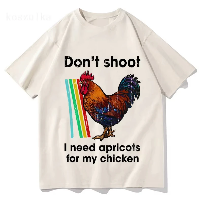 Don't Shoot I Need Apricots for My Chicken Arc Raiders Scrappy T-Shirt mit Hahn-Grafik, kurzärmeliges, lockeres T-Shirt aus Baumwolle