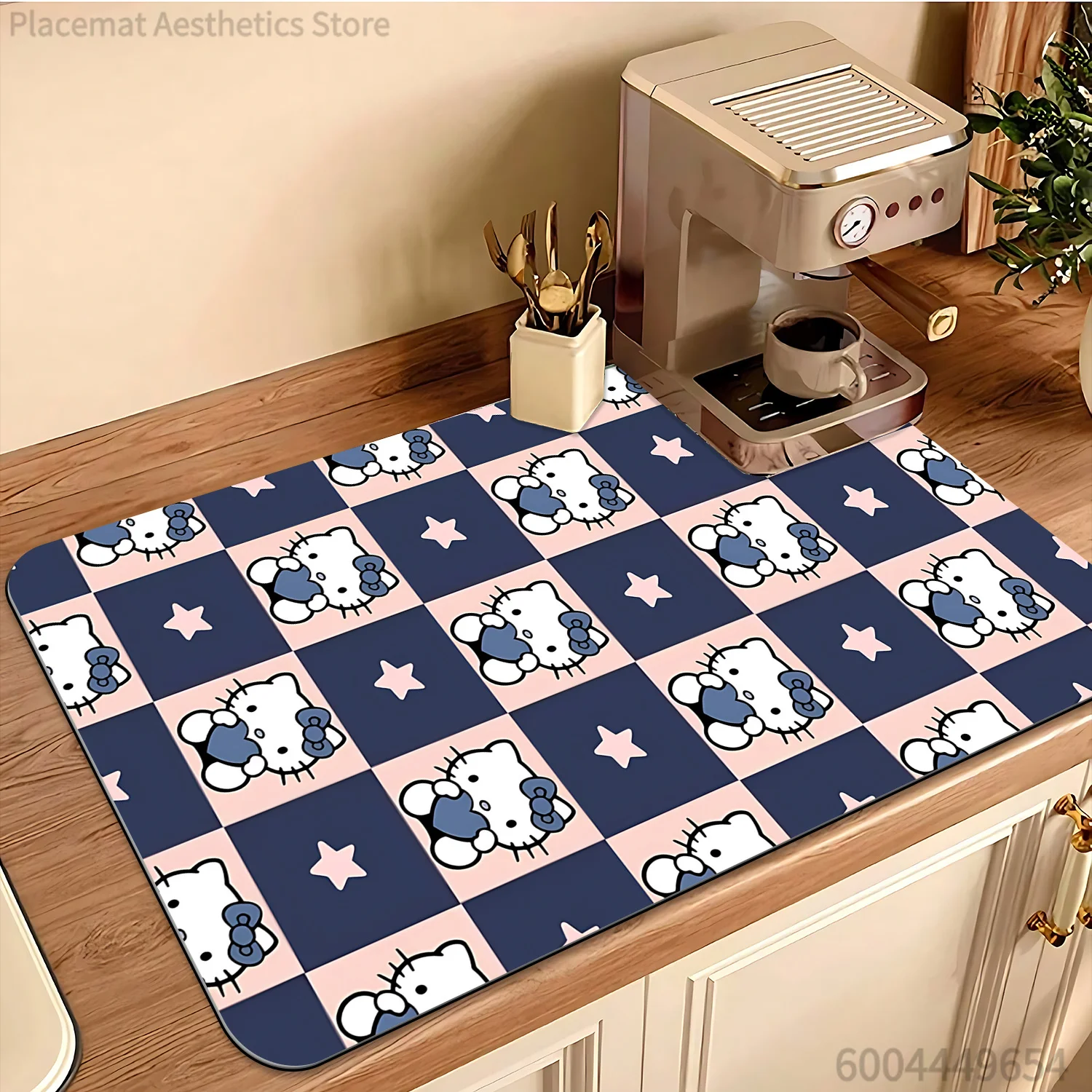 Hello Kitty Kaffeemaschinenmatte, beliebtes Sanrio-Produkt, trendiges neues Produkt, Küchen-Trockenmatte, elegant und schön, modisch.