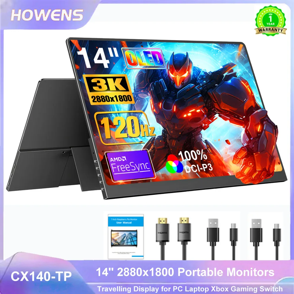 14 Zoll tragbarer Touch-Monitor, ohne Touchfunktion optional, 16:10, 400 cd/m2, Gaming-Computer, erweiterte Anzeige für XBox, PS4/5, Switch, Loptop, neu Image