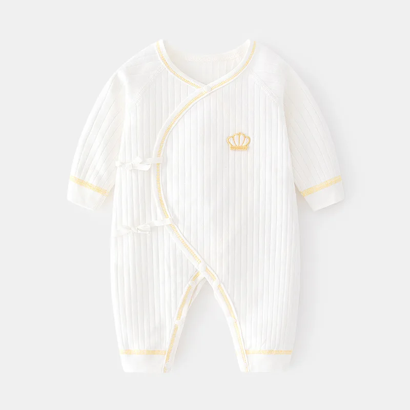 Neugeborenen-Strampler aus Reiner Baumwolle, Kinder-Herbst- und Winter-Strampler ohne Nähte, Neugeborenen-Pyjama, Baby-Frühlings- und Herbst-Strampler Image