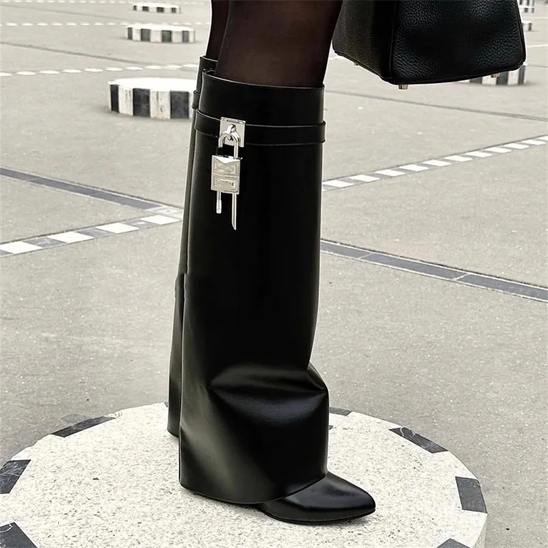 Sexy kniehohe Faion-Hosen-Stiefel, hoher Absatz, runder Kopf, Hang-Absatz, Arche-Stiefel, grenzüberschreitend, Herbst-Winter, Neuankömmling