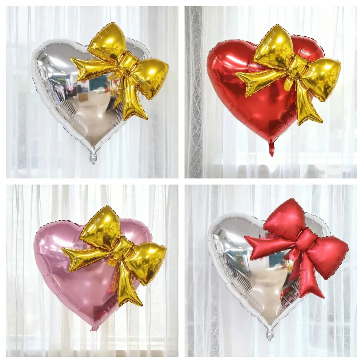 32-Zoll großer Liebesballon mit Schmetterlingsbogen, Aluminiumfolienballon für Hochzeitsdusche, Geburtstagsdekoration, Schieß-Requisiten Image