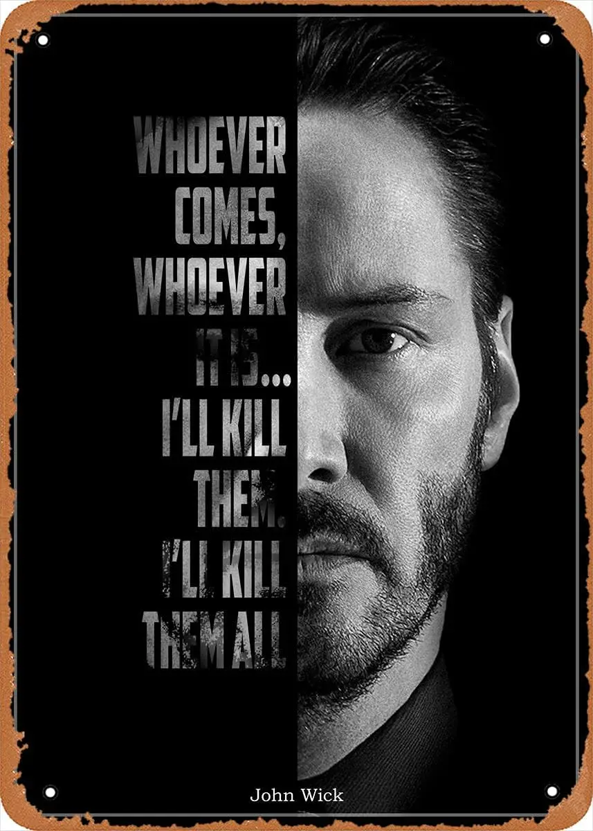 John Wick Zitat 2 Berühmte Zitate Retro Vintage Dekoratives Metallschild Image