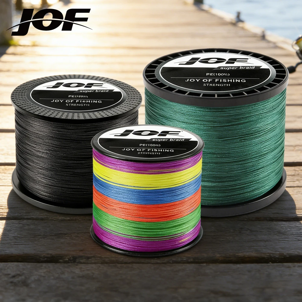 JOF X8 Geflochtene Angelschnur 300M/500M/1000M 8-Strang PE Multifilament 8-Fach Geflochtener Draht 0,14mm-0,5mm Test Karpfenangel-Zubehör Image