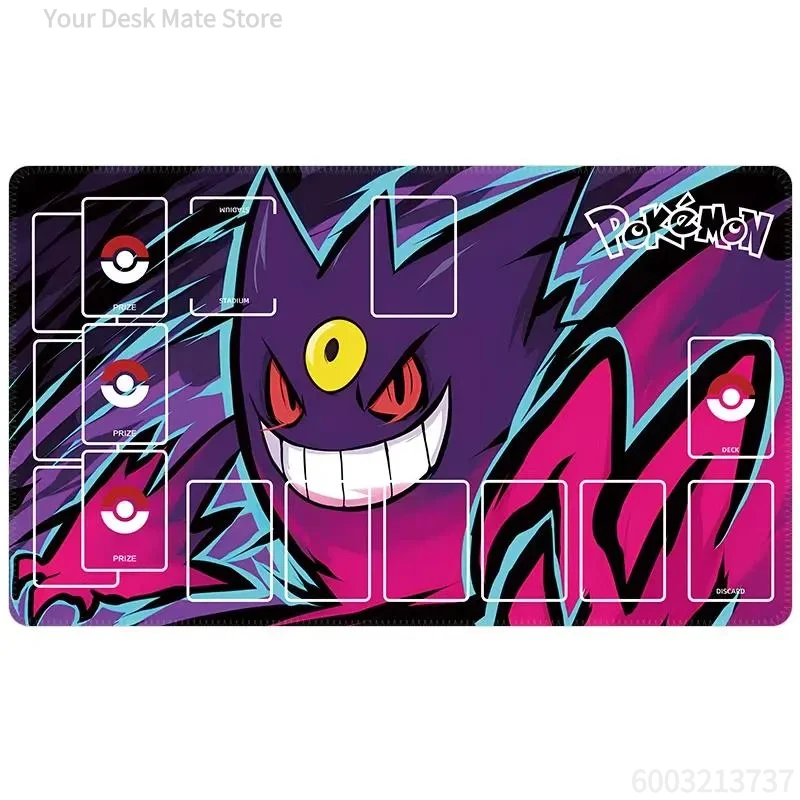 Pokemon Gengar Thunder Purple Anime Gaming-Mauspad, rutschfeste, schmutzabweisende, erweiterte Schreibtischunterlage für TCG Image