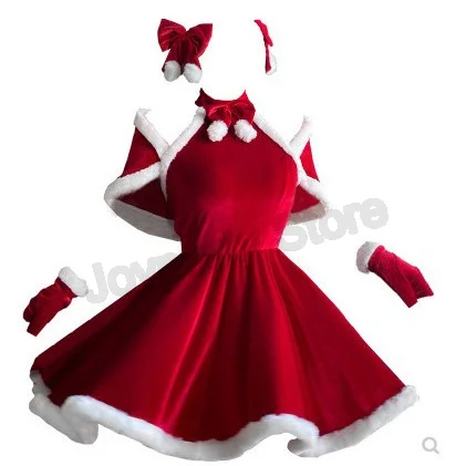Frauen Weihnachten Rotes Kleid Sexy Dame Santa Claus Cosplay Kostüm Sexy Dessous Winter Rotes Kleid Bunny Cosplay Mädchen Uniform