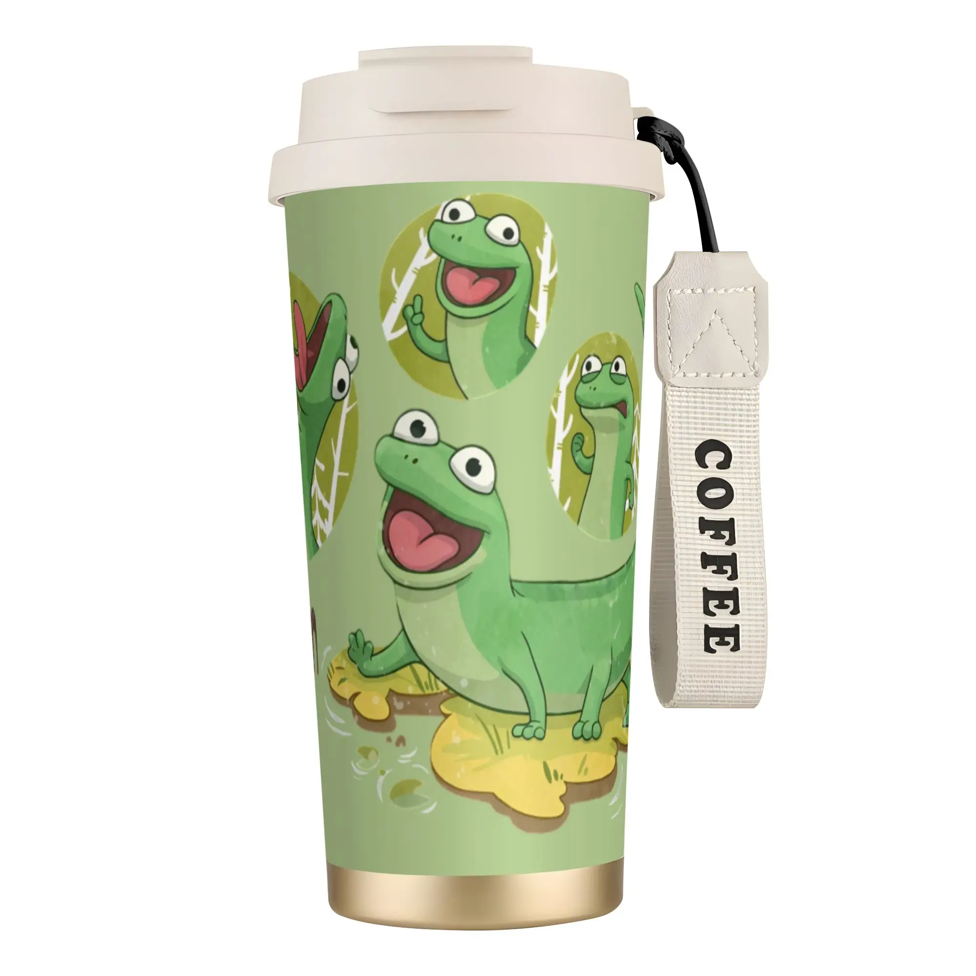 Tom Lizard Lizard Lizard Hoppers Isolierter Becher, doppelwandige Kaffeetasse, auslaufsicherer Vakuumbecher aus Edelstahl Image