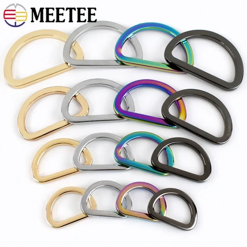 50 Stück 16–38 mm D-Ringe, Metallschnallen für Taschengurt, Gürtelschlaufen, Handtasche, Gurtband, Verschluss, Verbinder, Lederhaken, DIY-Hardware-Zubehör Image