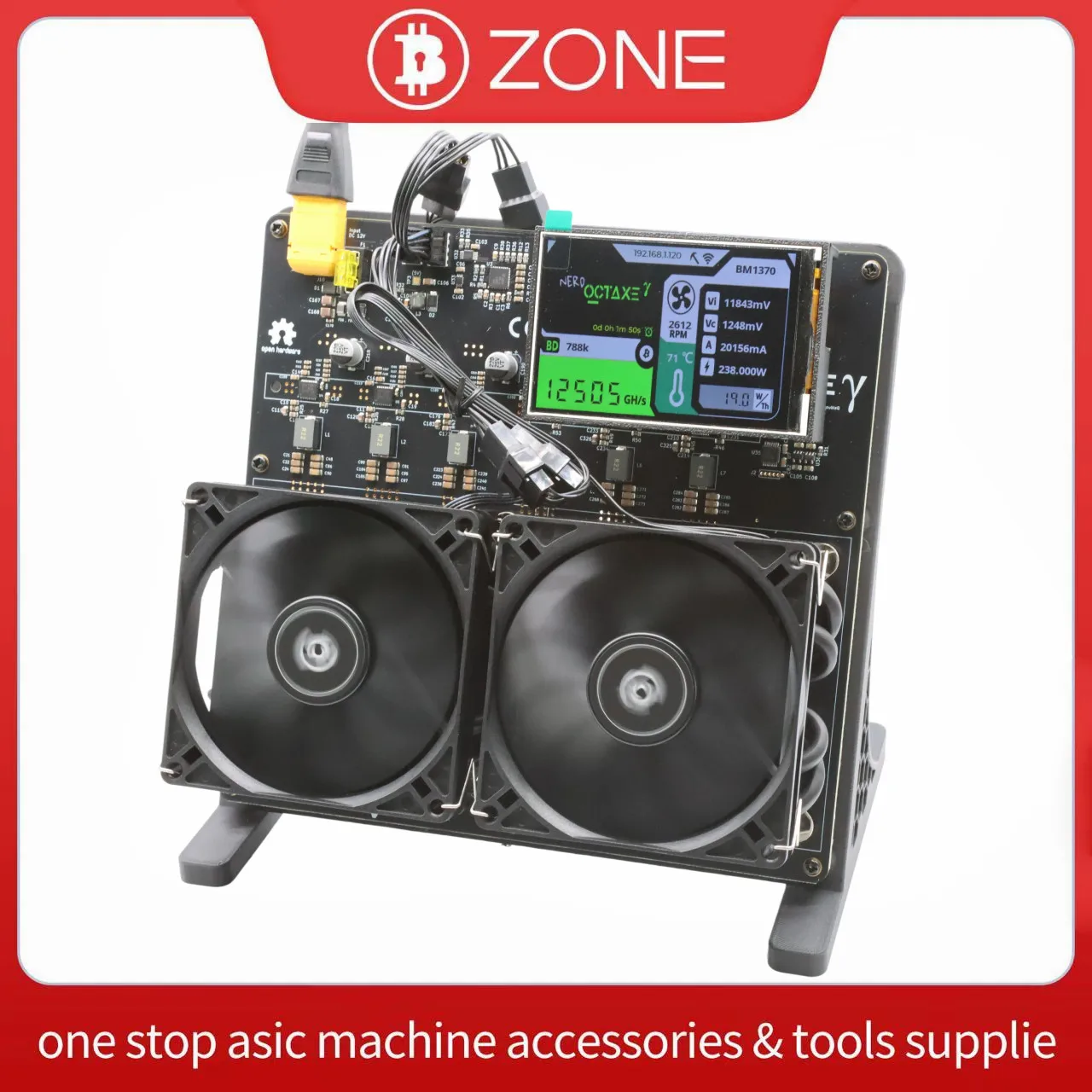 Neues Upgrade Nerdoctaxe Rev3.1 3,5-Zoll-Display 12Th/s 200W Bitcoin Miner mit Netzteil Image