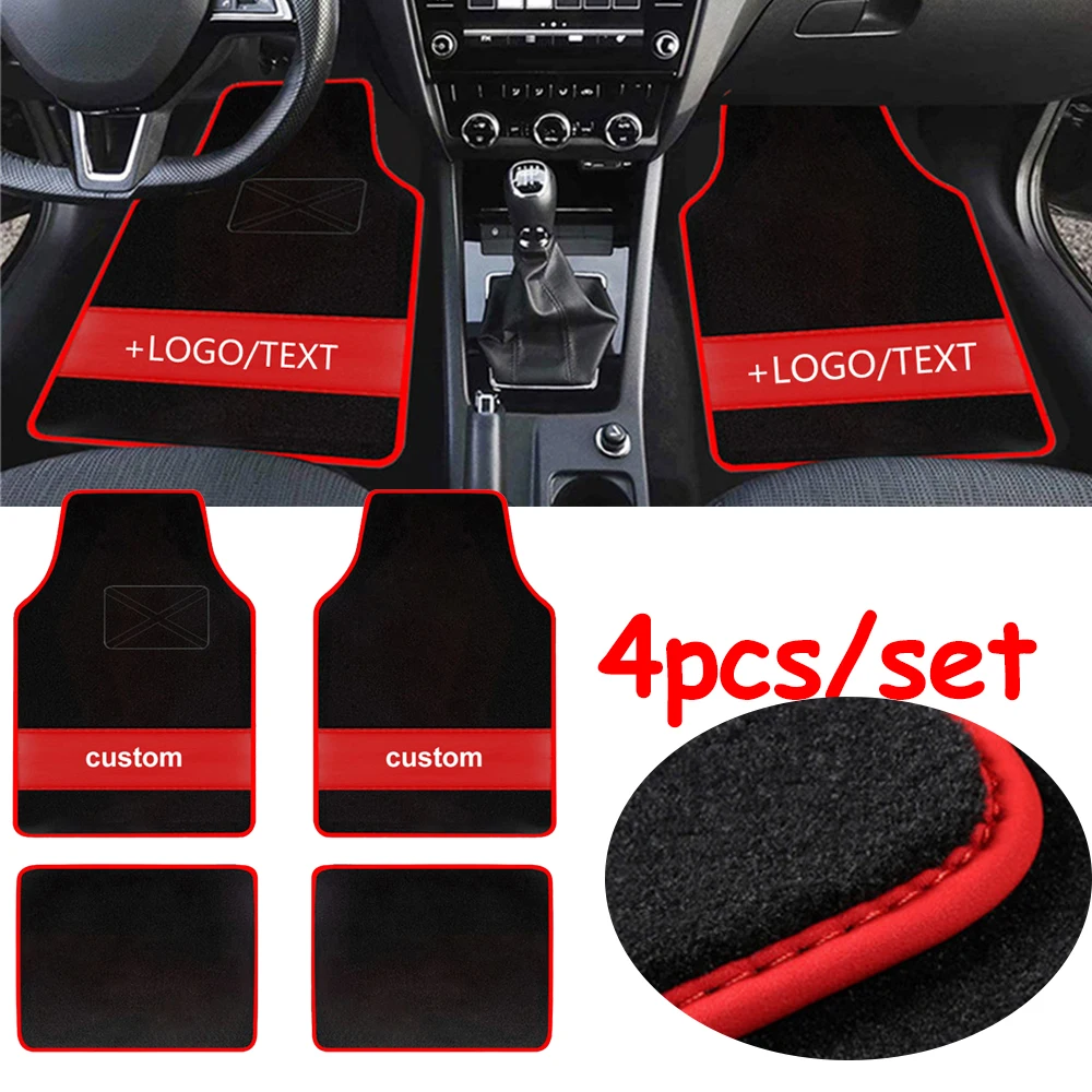 Auto-Fußmatten, universell, individuelles Bild, 4 Stück, Auto-Teppich, Innenzubehör, Automatten Image