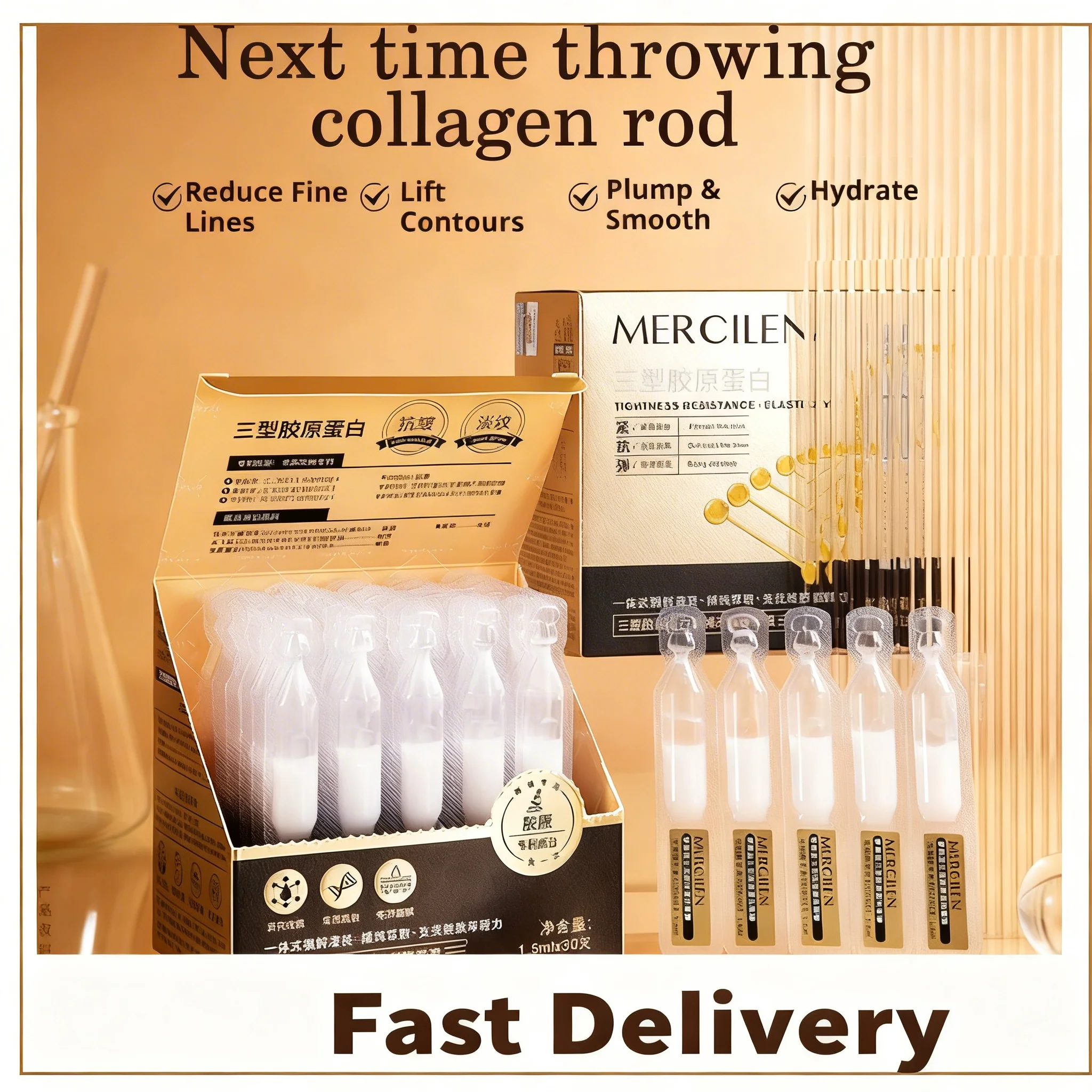 1BOX Mercilen Collagen Anti-Falten-Essenz Straffendes Feuchtigkeitsserum Gesichtspflege-Essenz Ölkontrolle Glättende Pflege Image