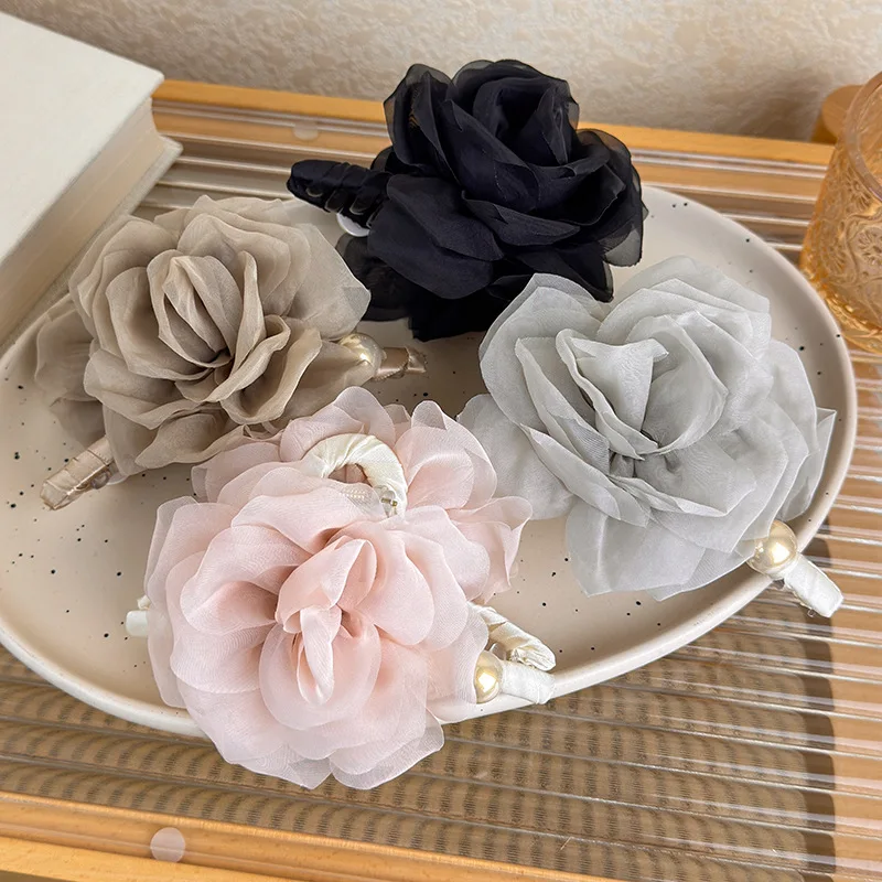 Zarte Blumen-Perlen-Haarspange für Damen – Elegante 2026 New Style Haarklammer für Hochsteckfrisuren am Hinterkopf