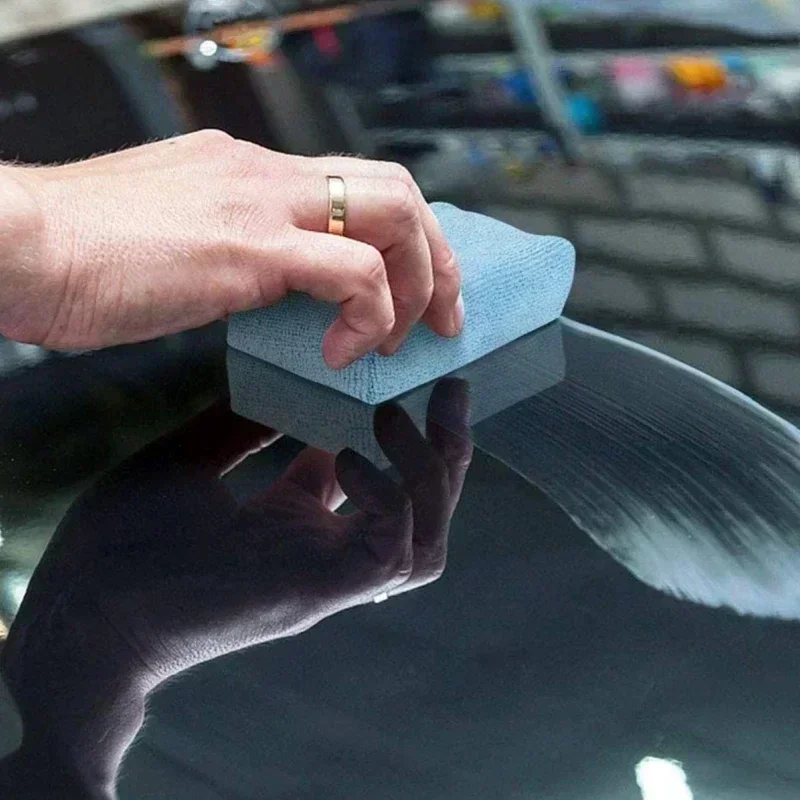 2/10 Stück Auto-Wachs-Applikator-Pads Mikrofaser-Polierschwämme Weiche Auto-Detailing-Wachsschwämme Reinigungsschaum Autolack-Pflegepad Image