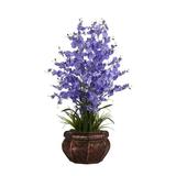 Nearly Natural 30 Dancing Lady Orchid Artificial Flower Arrangement Purple