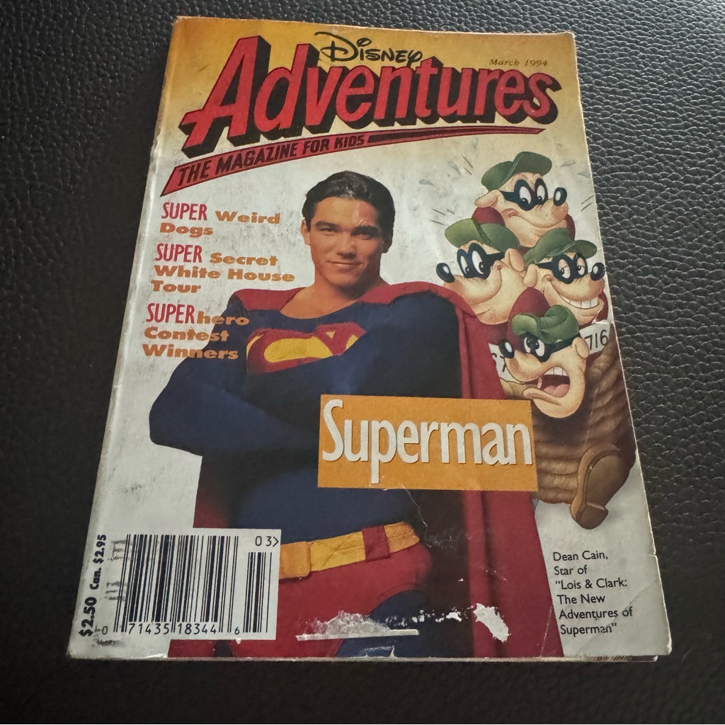 Disney Accents | Disney Adventures Magazine March 1994 Vol 4 No 5 Superman Dean Cain Vintage | Color: White/Yellow | Size: Os