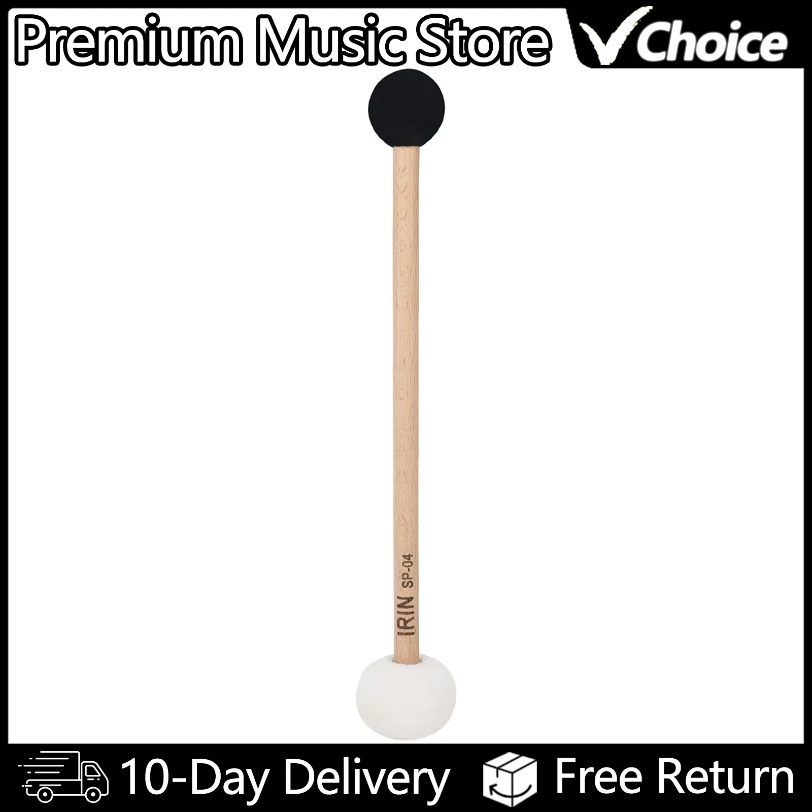 Irin Percussion Instrument Zubehör Drums tick Dual-Purpose-Klangs chale Mallet Filz Gummi Drums tick Doppelkopf Trommel hammer Image