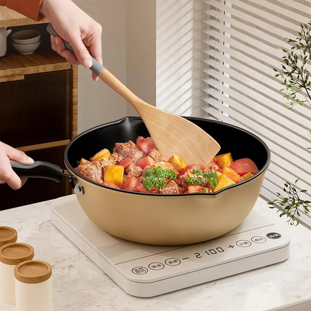 【Antihaft-Bratpfanne】Wok mit Wabenmuster - Multifunktionale Bratpfanne für Alle Herdarten, Kratzfeste Beschichtung Geschenk Image