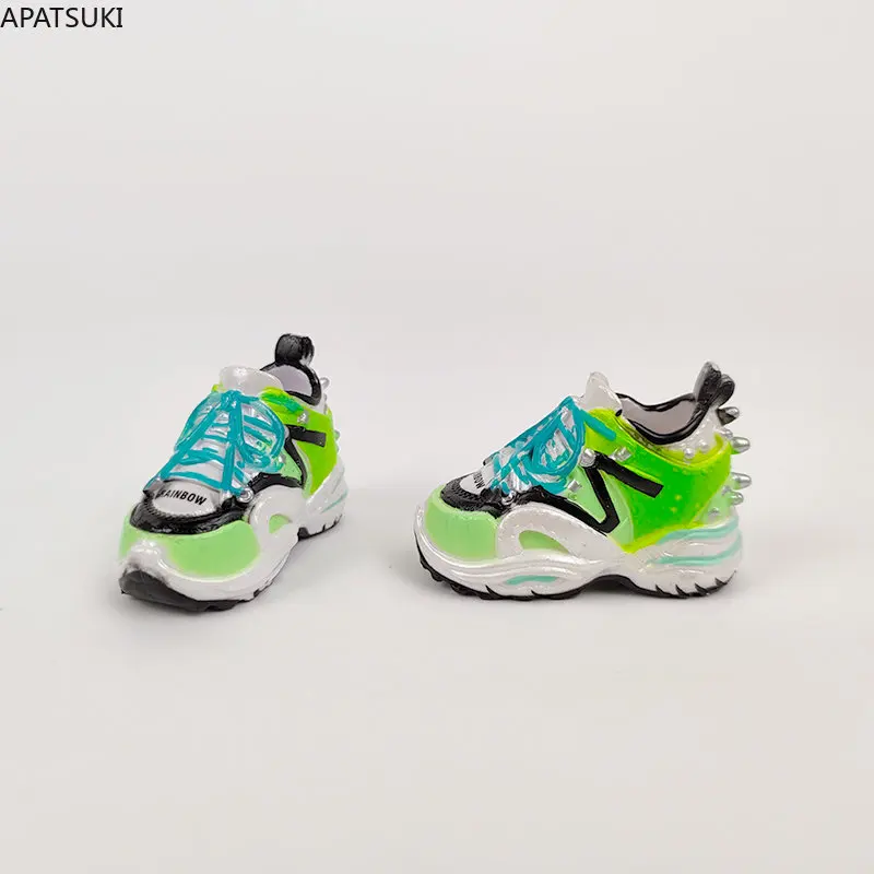 Grün-blaue modische Schuhe für Monster High Puppen, Sneakers, Schuhe, 1/6 Puppenzubehör für Ever After High Spielzeug