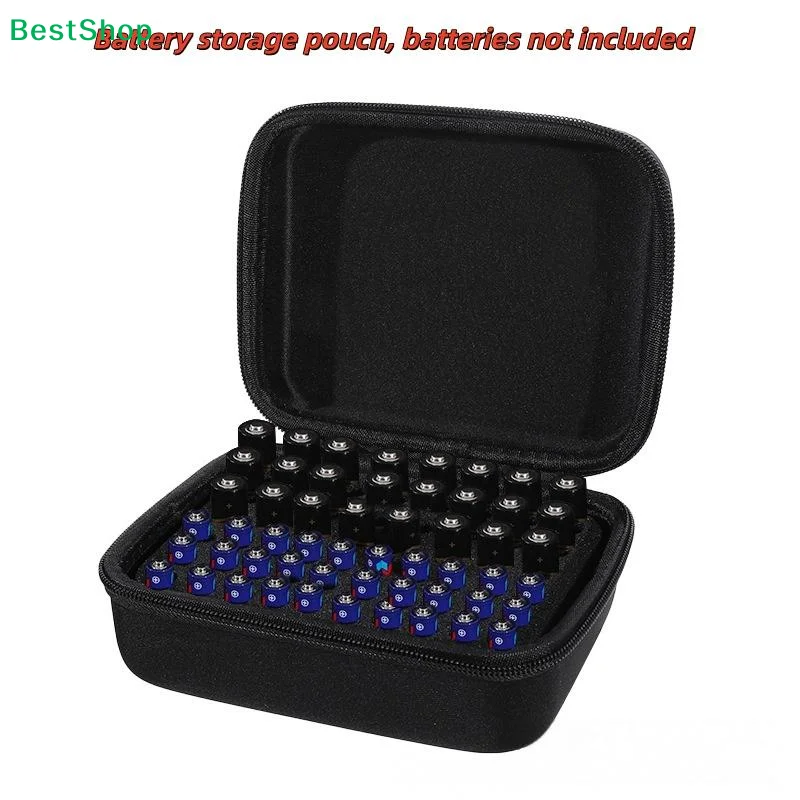 〔Rebecca〕Batterie-Aufbewahrungstasche – Hartschalen-Tragetasche für AA/AAA-Batterien (Batterien nicht im Lieferumfang enthalten) Image