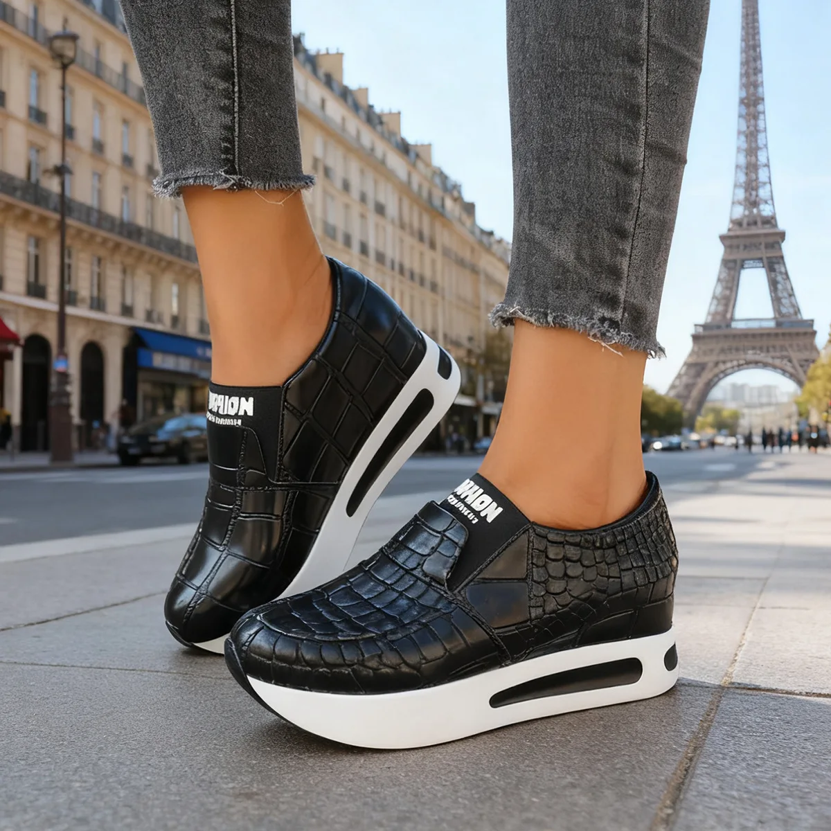 Lässige Übergrößen-Slipper mit Dicker Sohle und Hohem Schaft Vielseitige Elegante Neue 2025 Bequeme Flache Schuhe für Faule Personen