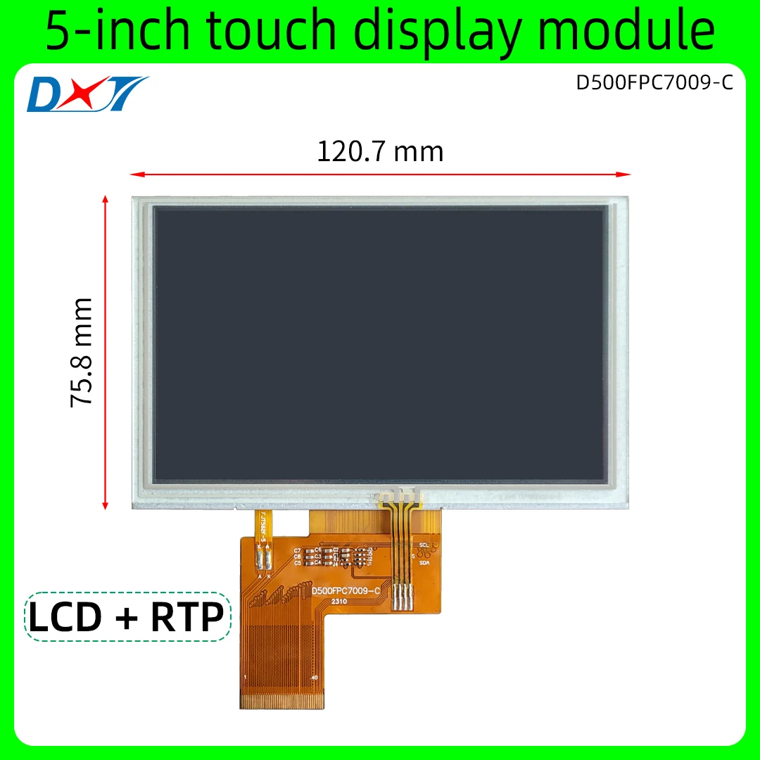 5-Zoll-LCD-Touch-Display-Modul mit resistivem Touchscreen 800*480 RGB TTL-Schnitts telle st7262 Image