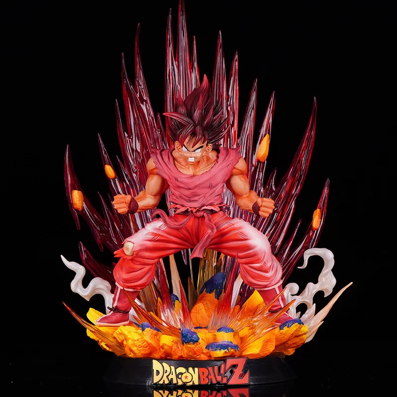 Dragon Ball GK King Fist Wukong Rot Anime Actionfigur Männliches Sammlermodell Ornament Umgebungsskulpturen Geschenk