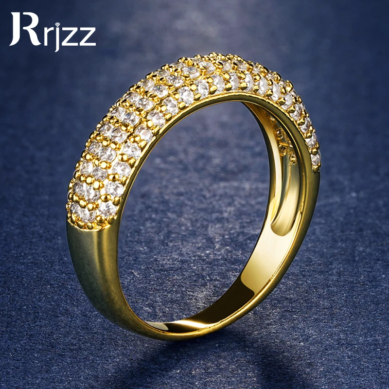 Rrjzz Punk Hip Hop Vergoldet Silber Gold Farbe Ewige Ringe CZ Labor Diamant Pflastern Charme Ringe für Männer Frauen partei Schmuck Geschenk