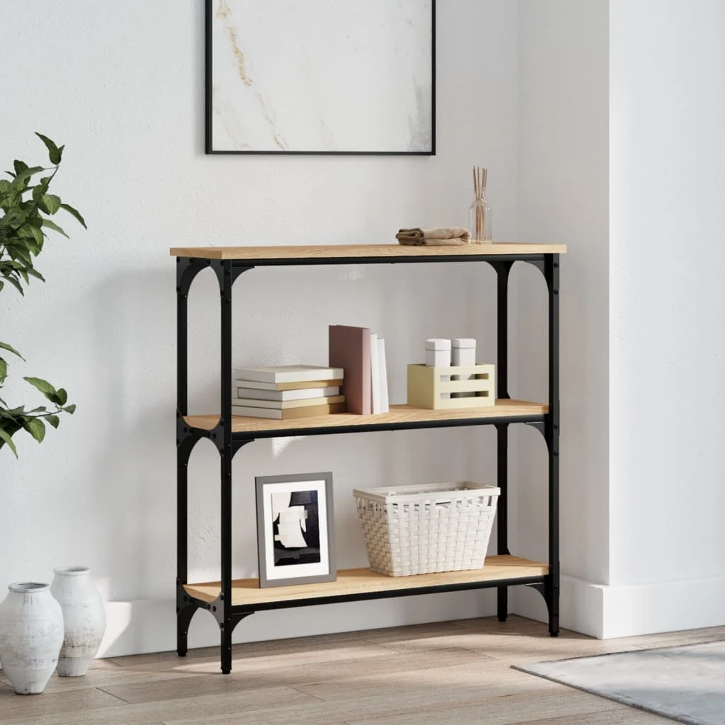Konsolentisch aus Sonoma-Eiche, 75 x 22,5 x 75 cm, Sperrholz, Wohnzimmer-Dekoration Image