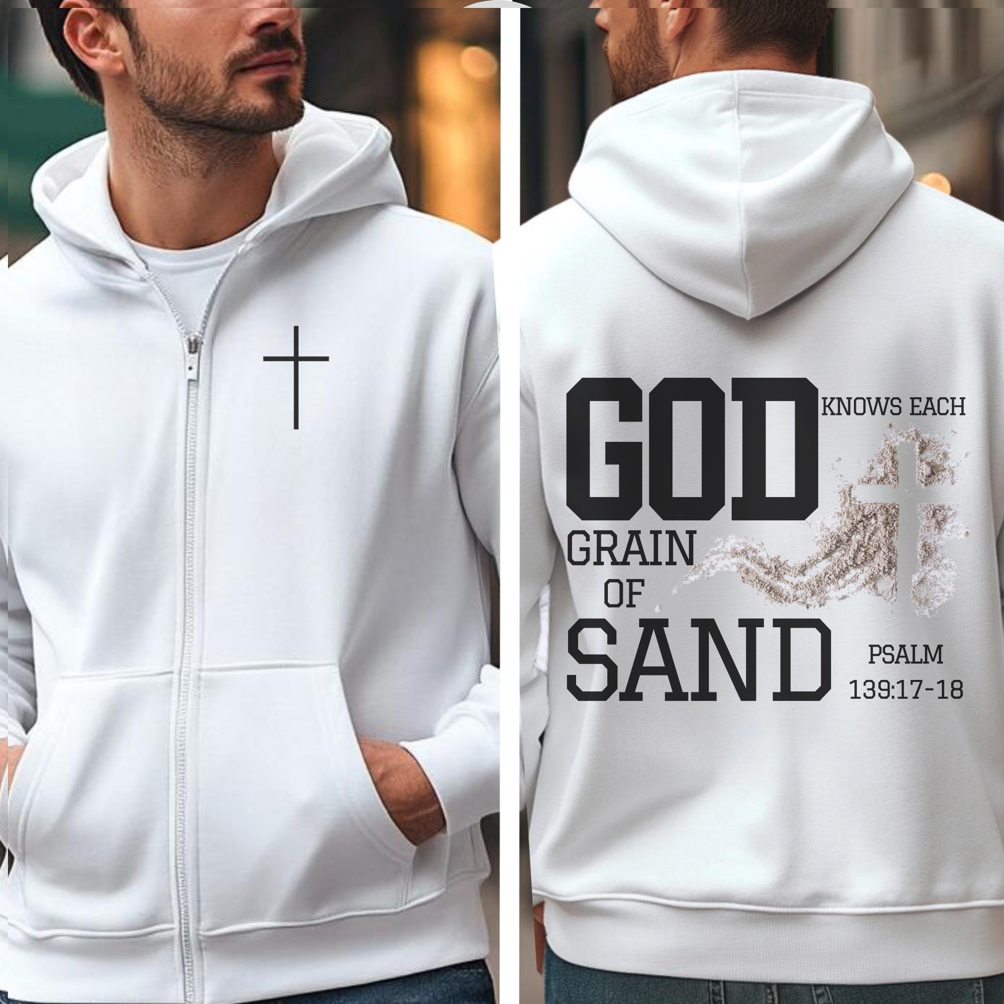 Felpa con cappuccio cristiana con cerniera, abbigliamento religioso, felpa con cerniera intera religiosa, regalo cristiano, giacca con cappuccio con v