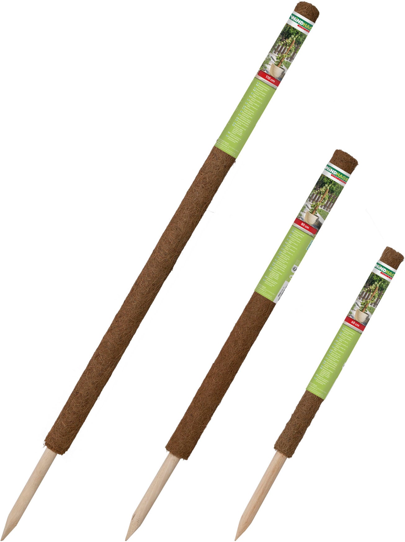 Rankhilfe WINDHAGER "aus Kokos, Pflanzstäbe verlängerbar, Ø 4,5 cm, Rankstab", weiß, neutral, H:60cm, Kokosfaser, Rankhilfen, für hochwachsende Zimmerpflanzen, erhältlich in 60, 80 oder 110 cm Image