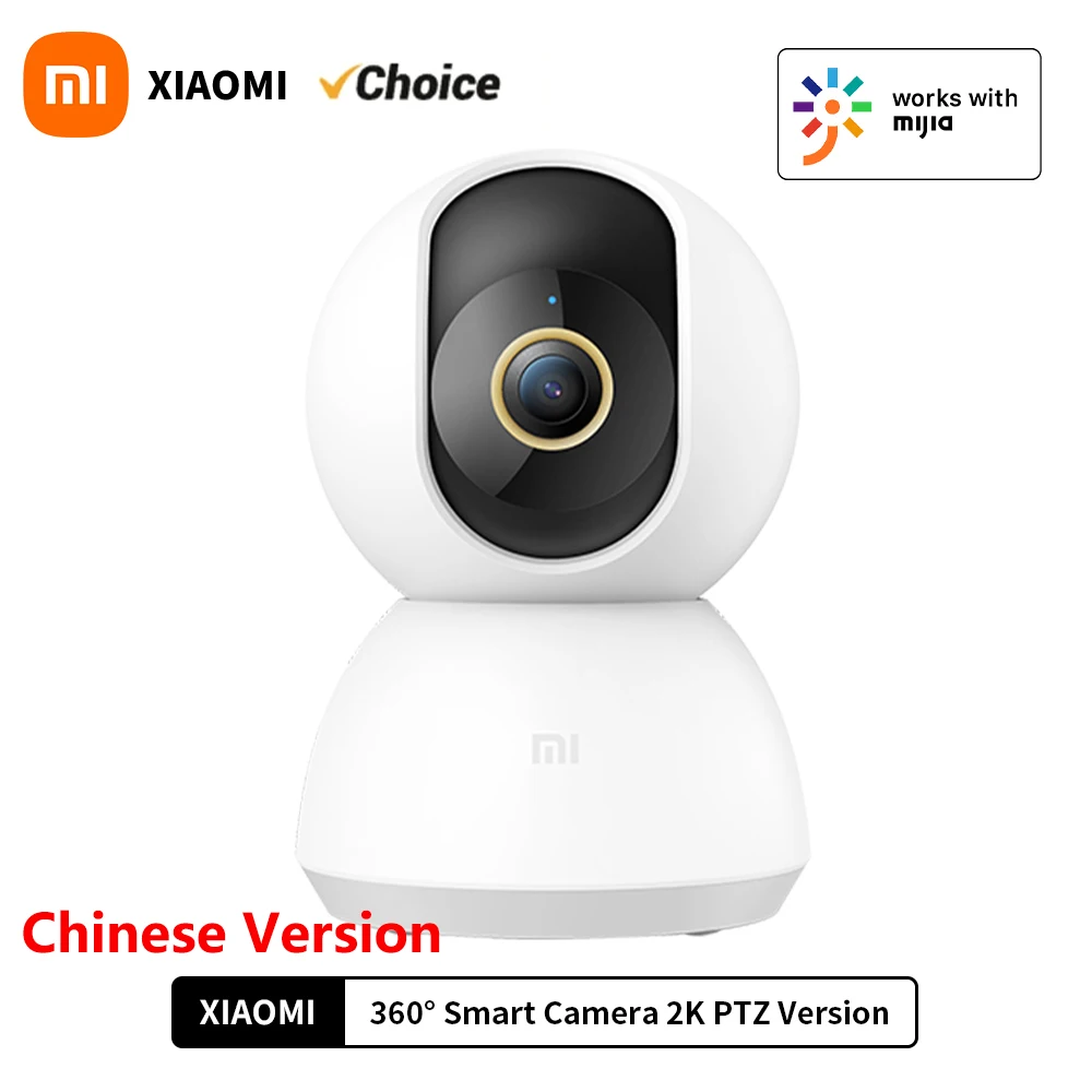 NOUVELLE caméra de sécurité intelligente Xiaomi Mi PTZ 2K Webcam 1296P 3 mégapixels Détection humaine par IA Vision nocturne Webcam compatible avec Mijia