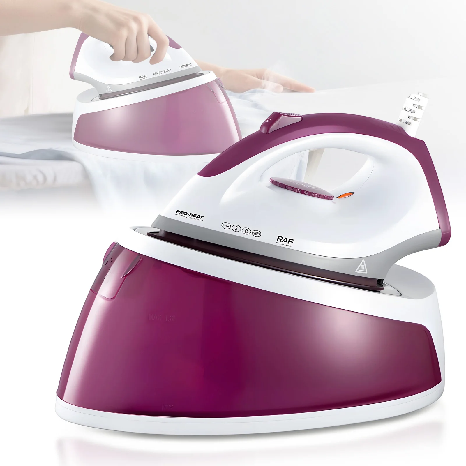 Fer à repasser électrique portable, mini-défroisseur vapeur pour vêtements, fer à repasser avec semelle en céramique réglable pour le repassage