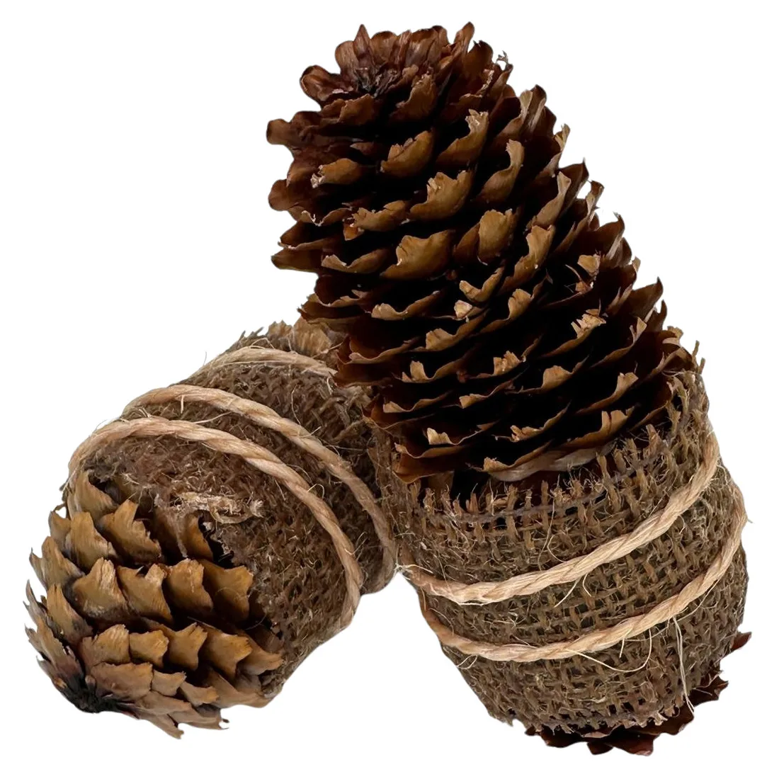 200x Zapfenzünder Jute umwickelt - Ein echtes Naturprodukt für Kamin + Ofen + Grill - Herstellung ist Handarbeit