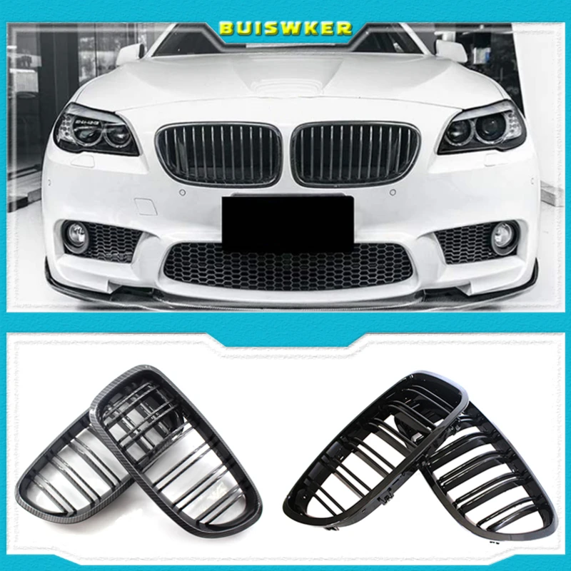 Für BMW F10 F18 F02 F11 M5 10-15 Kühlergrill Glänzend Schwarz Nieren-Sportgrill Doppellamellen Auto-Außenteile Image