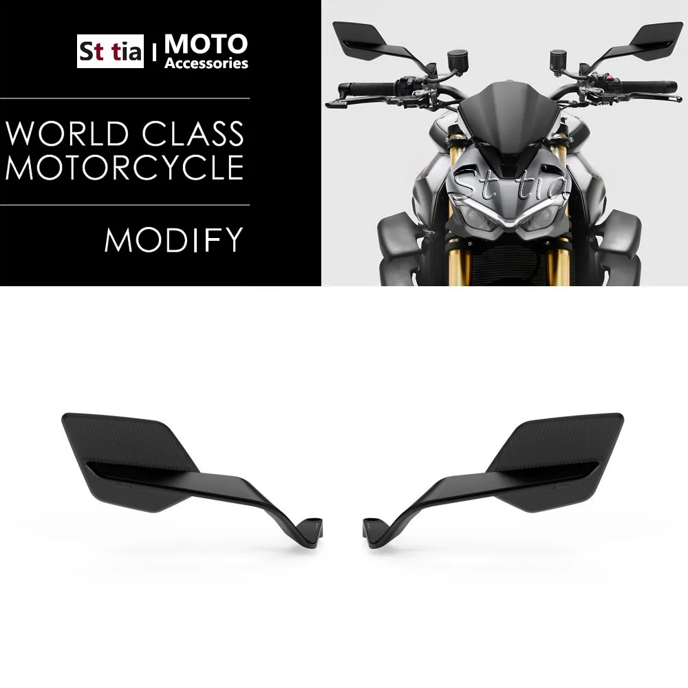 2025 Neue Motorrad-Aluminium-Rückspiegel Blaue Blendschutzspiegel für Ducati Streetfighter V4 S V4S 1100 STREETFIGHTER V2 Image
