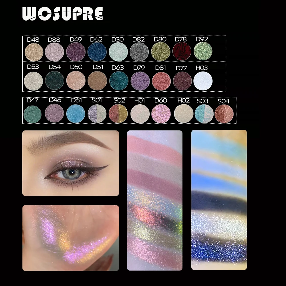 WOSUPRE Monochrome Free Combination Eyeshadow Glitter Chameleon Fine Shimmer Matte Augen-Make-up Image