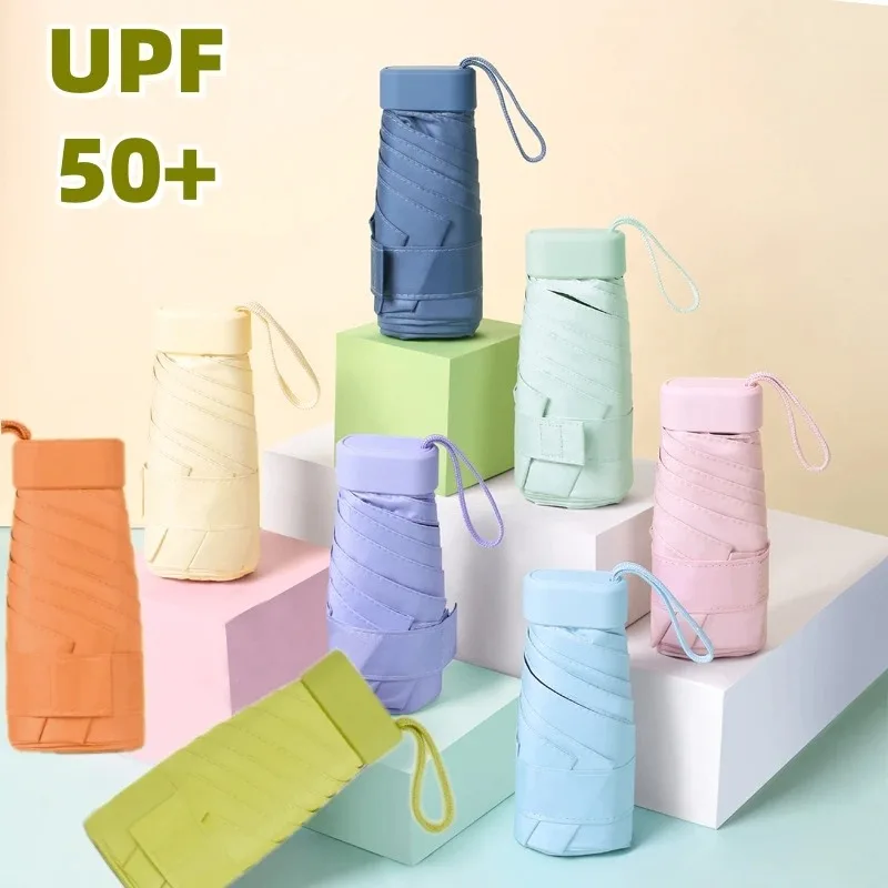 Mini-Taschen-UV-Regenschirm – Superleicht, faltbarer tragbarer Regenschirm für Damen, regen- und sonnenfest, 1 Stück Image