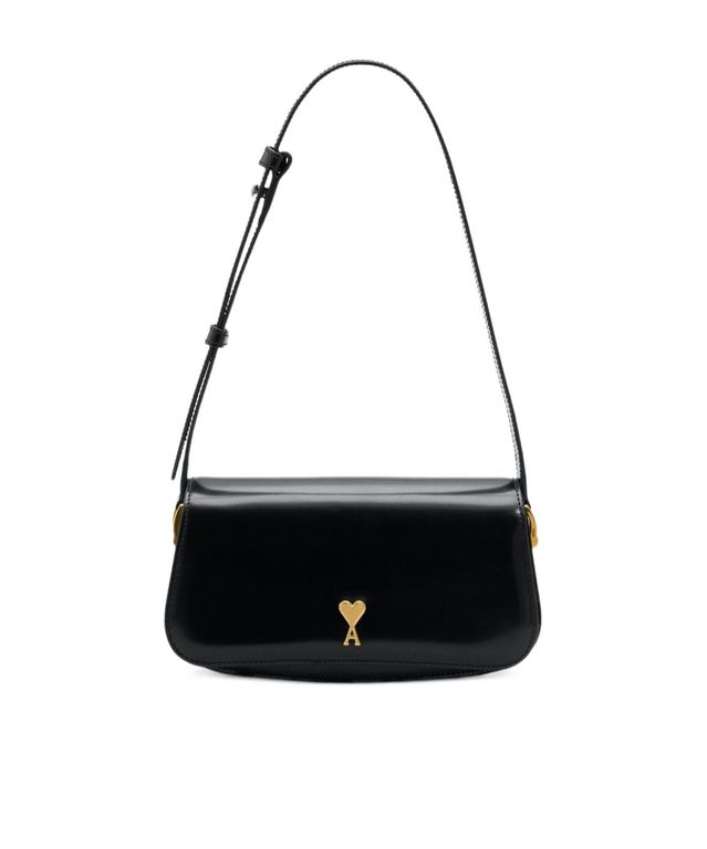 Logo-Plaque Shoulder Bag - Black - AMI Shoulder Bags