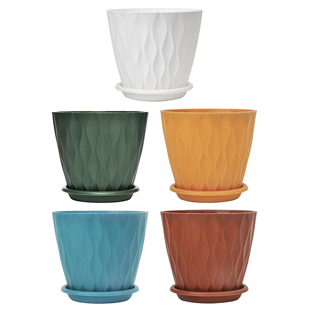 Set di vasi per piante da balcone blu, set di vasi per fiori multicolori, decorazioni per balcone, vasi per fiori colorati, facili da pulire, design multicolore