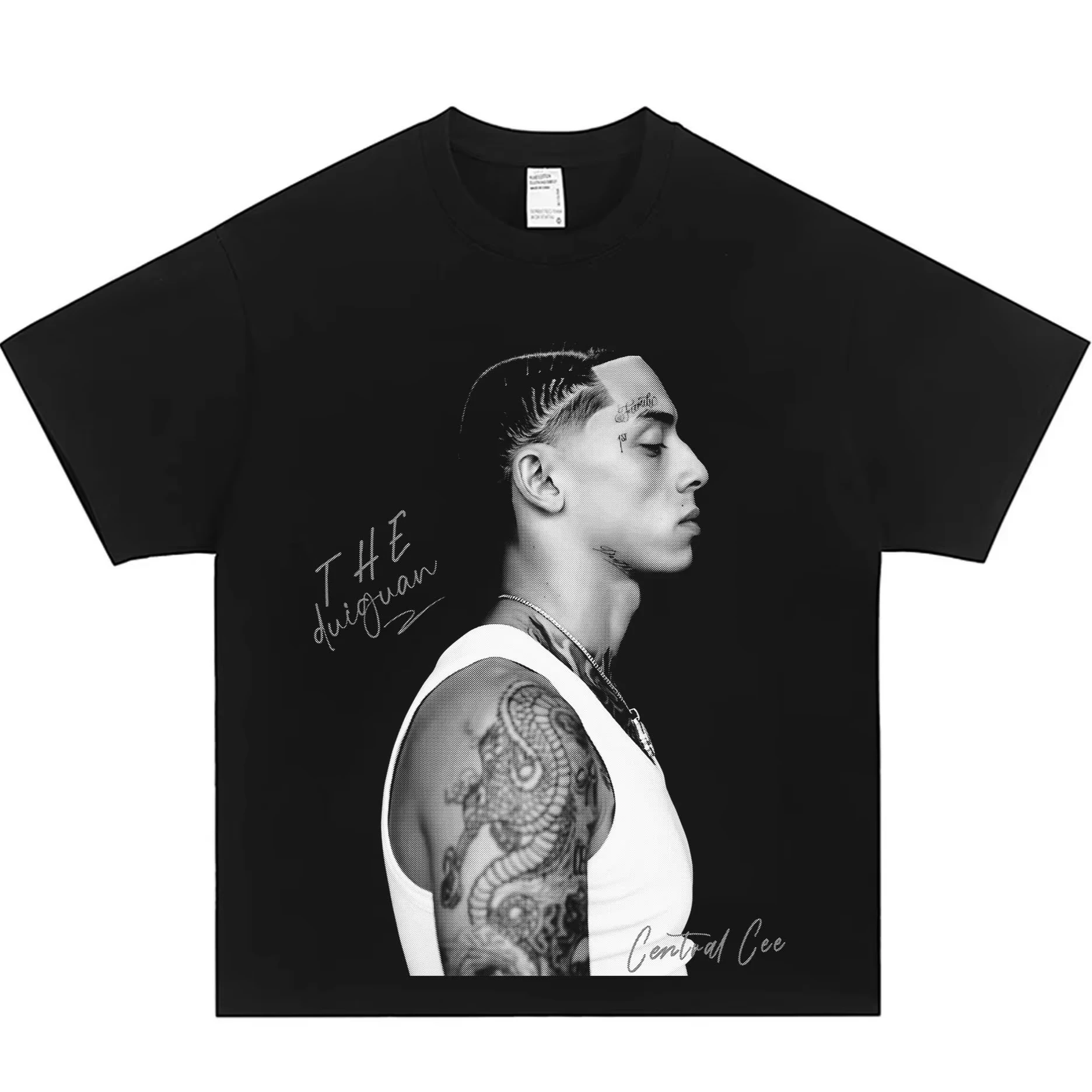 2026 Sommer Central Cee Grafik-T-Shirt für Herren – Minimalistisches Vibe-Tee, Hip-Hop-Künstler-Fan-Merch, atmungsaktives Baumwoll-Streetwear-Freizeit-Oberteil