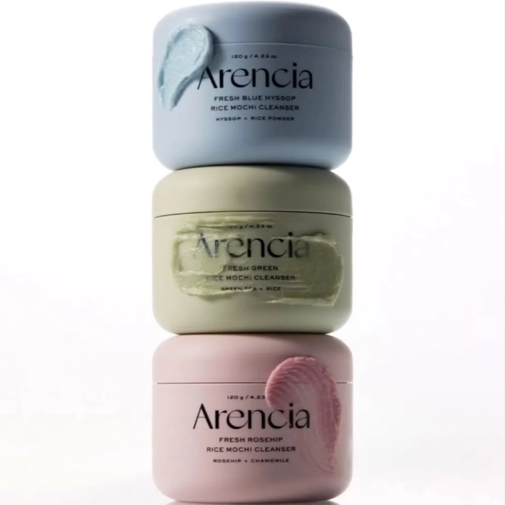Arencia Fresh Rice Mochi Reiniger 120g Blauer Hyssop Grüner Tee Hagebutte Kamille Sanfte Tiefenreinigung Feuchtigkeitsspendend für Weiße Haut Image