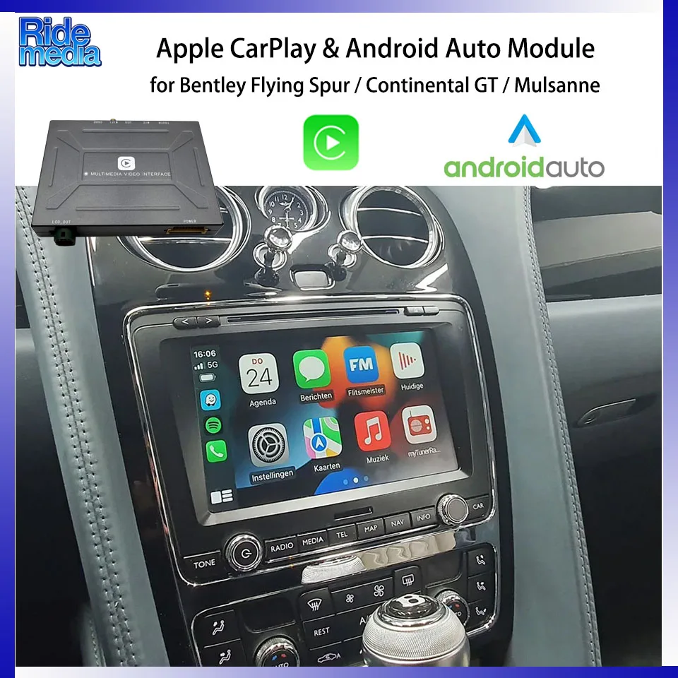 RideMedia 2026 CarPlay Kit Android Auto Wireless Interface für Bentley Continental GT Flying Spur Mulsanne Bentayga 2010–2020 Image