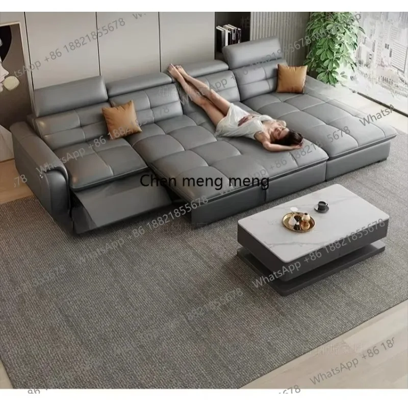 F150 Elektrisches Übergroßes Sofa mit Liegefunktion Echtes Leder Designer Italienisches Ecksofa Modernes Luxus-Schlafsofa Wohnzimmermöbel